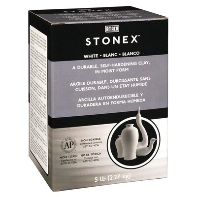 Amaco Modeling Compounds Stonex Self-Hardening Clay, White, 5 lbs. (AMA47338C)