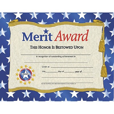 Hayes Merit Award Certificate, 8.5 x 11, Pack of 30 (H-VA507)