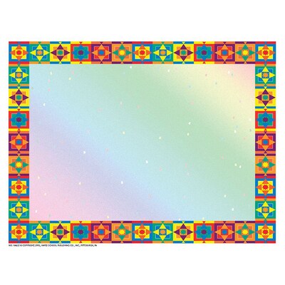 Hayes Multicolored Border Paper Certificates, x 11, Multicolor, 50/Pack (H-VA652)