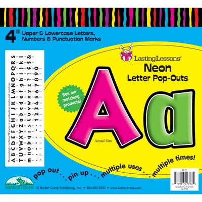 Neon Letter Pop-Outs, 245 pieces