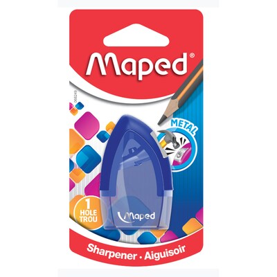Maped Tonic 1 Hole Pencil Sharpener with Metal Insert, Manual, Assorted Colors, 12 pack (MAP006800)