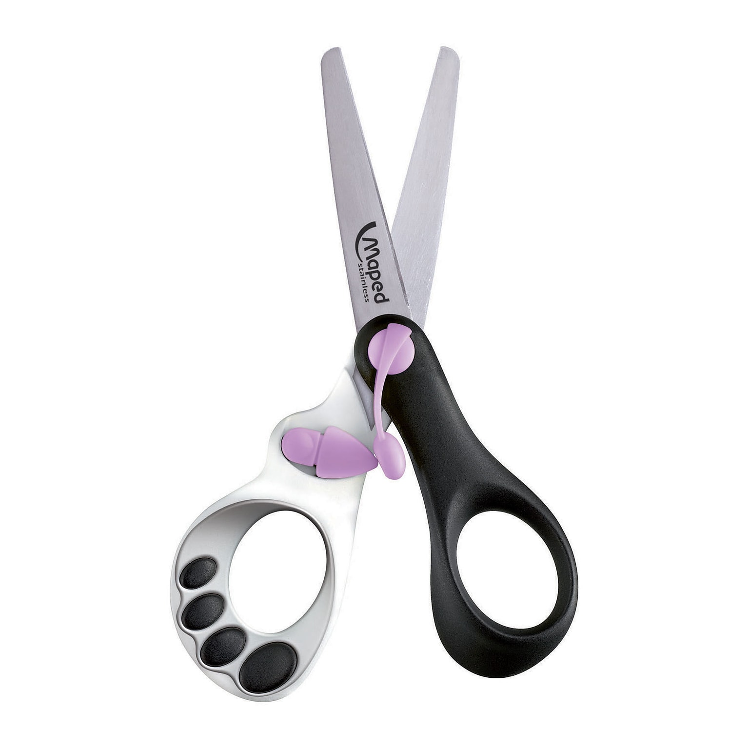 Maped USA Koopy scissors with spring, Blunt Tip, Black and White, 12 packs of 1 (MAP470249)