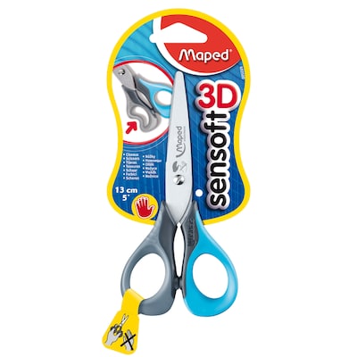 Maped USA Sensoft 3D Scissors, Blunt Tip, 5, Assorted Colors, 12 packs of 1 (MAP693500)