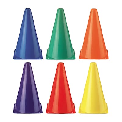 Martin Sports Equipment Rainbow Cones, Multicolor, 6/Pack (MASSC9S)