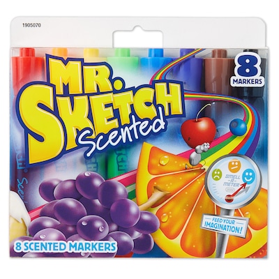 8 Scented Markers Non Toxic Bright Assorted Colours and Fruit
