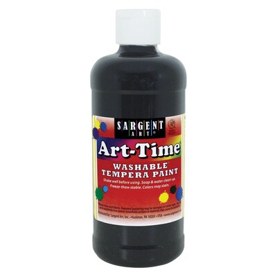 Sargent Art Art-Time Non-Toxic Washable Tempera Paint, 16 oz., Black (SAR223485)