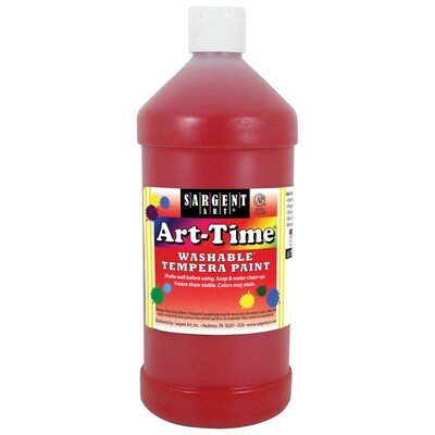 Sargent Art Art-Time Washable Tempera Paint, Red, 32 oz. (SAR173520)