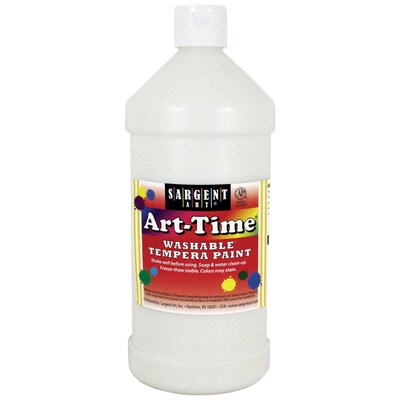 Sargent Art Art-Time Washable Tempera Paint, White, 32 oz. (SAR173596)