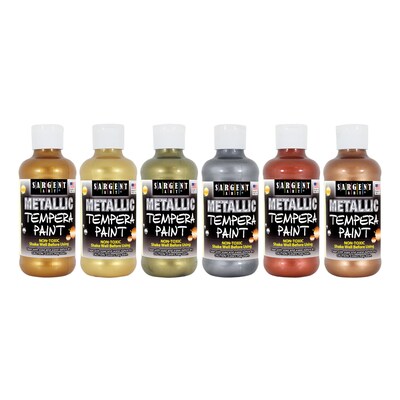 Sargent Art Metallic Tempera Paint, Assorted, Set of 6 (SAR175099)