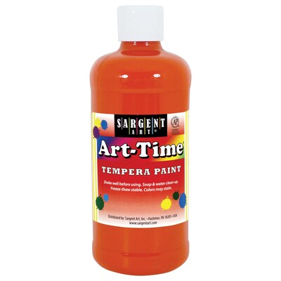 Sargent Art Art-Time Non-Toxic Tempera Paint, 16 oz., Orange (SAR226414)