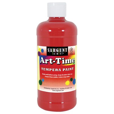 Sargent Art Art-Time Non-Toxic Tempera Paint, 16 oz., Red (SAR226420)