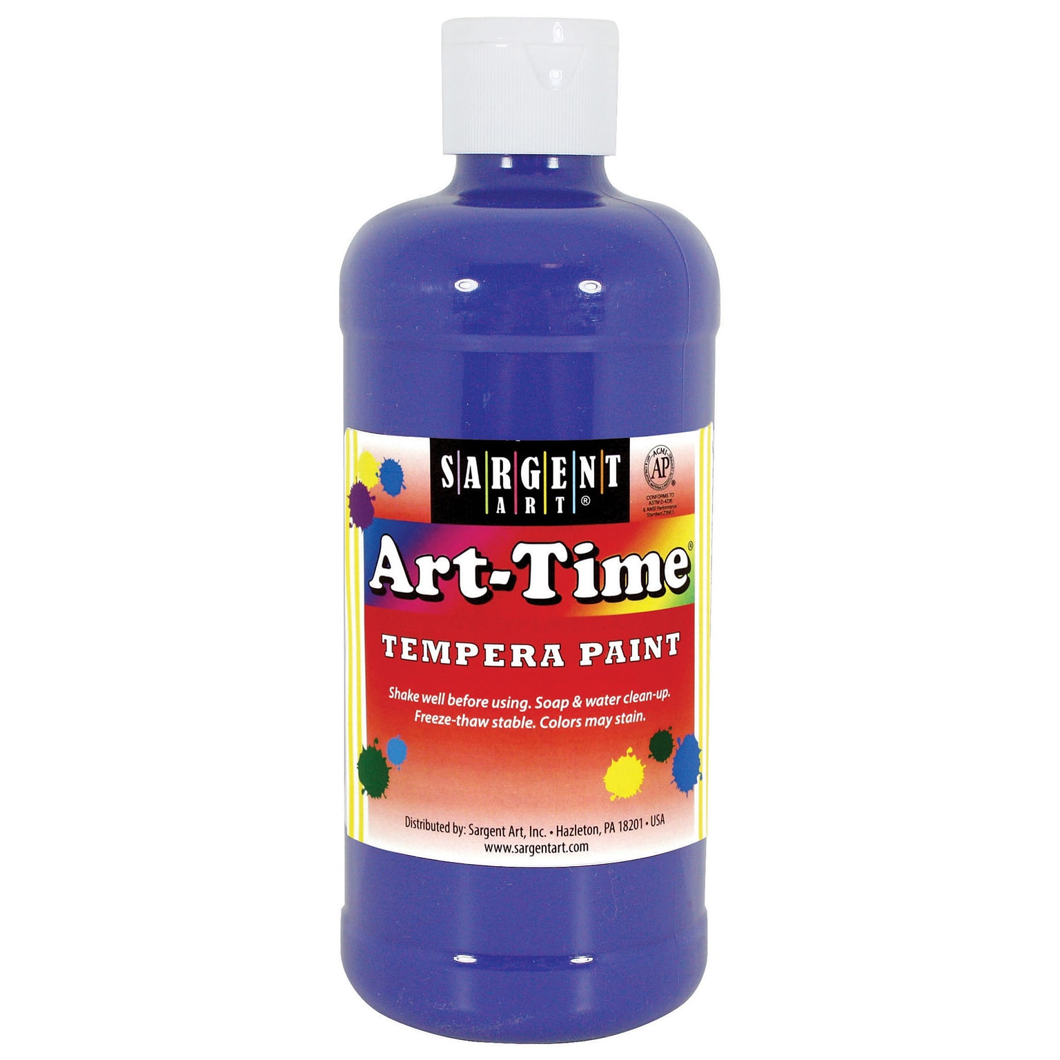 Sargent Art Art-Time Non-Toxic Tempera Paint, 16 oz., Blue (SAR226450)