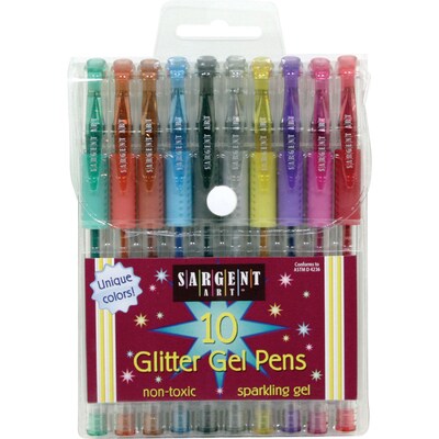 Sargent Art Gel Pen, Medium Point, Assorted Ink, 10 Pack (SAR221501)