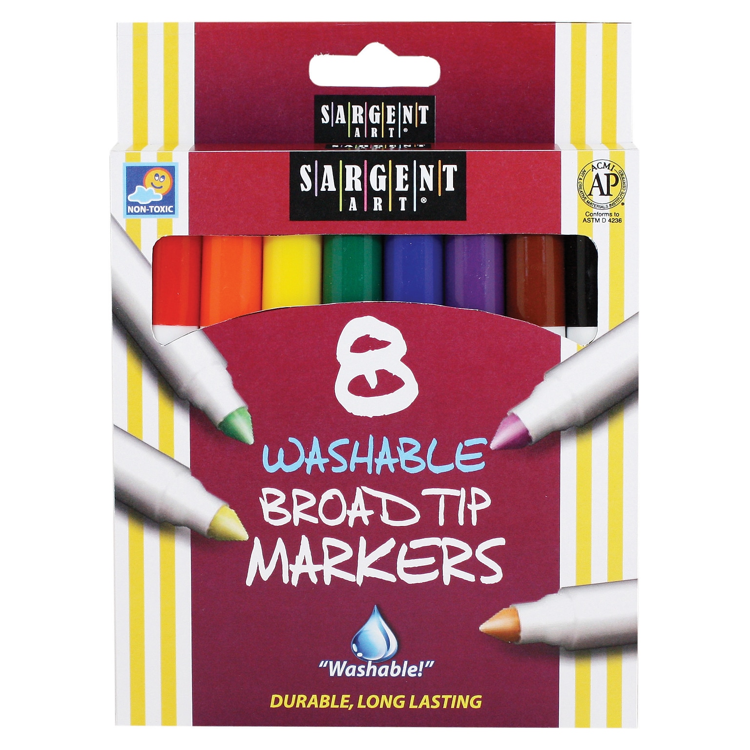 Sargent Art® Washable Markers, Broad Tip, Pack of 8 (SAR221550)