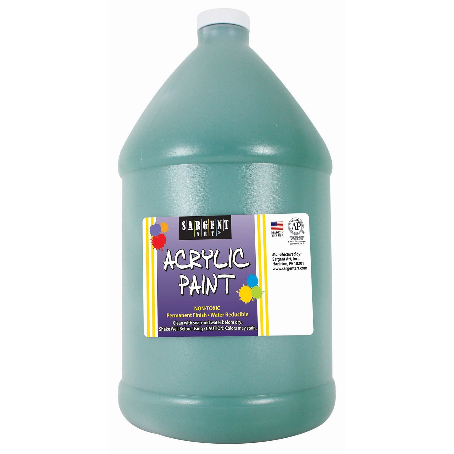 Sargent Art Acrylic Paint, Green, 64 oz. Bottle (Half Gallon) (SAR222766)