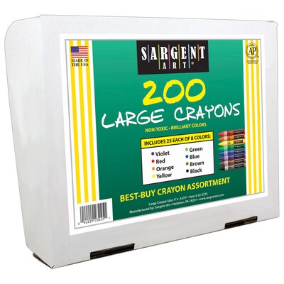 Sargent Art Classpack of Large Size Crayons, 200/Box (SAR223225)
