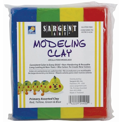 Sargent Art Solid Color Modeling Clay, Primary Colors, 9/Pack