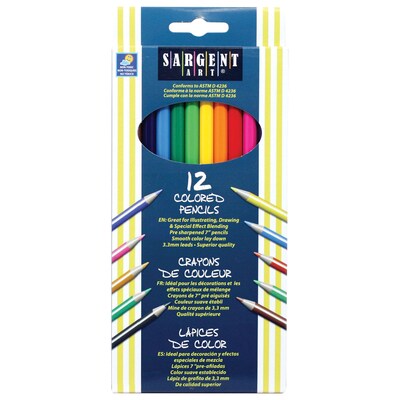 Sargent Art Colored Pencils, 12/BX, 10 BX/BD