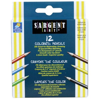 Sargent Art® 3 1/2 Colored Pencil, Assorted, 12/BX, 15 BX/BD