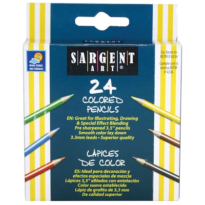 Sargent Art® Colored Pencils, 3-1/2, Assorted, 24/Box (SAR227218)