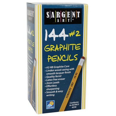 Sargent Art Graphite Wooden Pencil, 2mm, #2 Medium Lead, 144/Box (SAR227244)