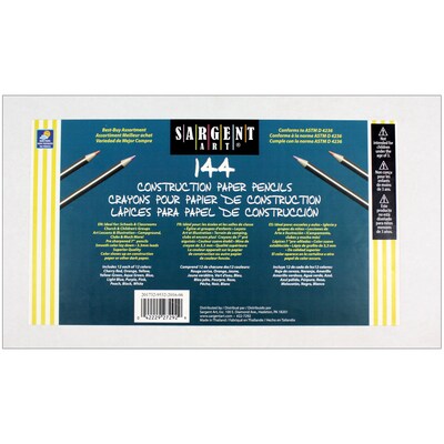 Sargent Art Construction Paper Pencils, Assorted Colors, 144 ct. (SAR227292)