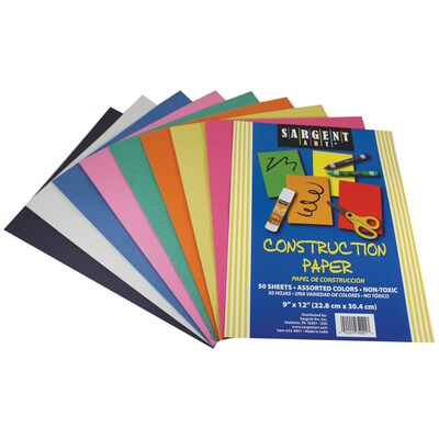 Sargent Art Construction Paper, 12 x 9, Assorted (SAR234001)