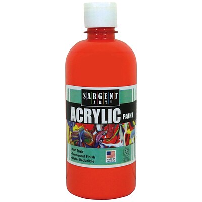 Sargent Art Acrylic Paint, Orange, 16 oz. Squeeze Bottle (SAR242414)