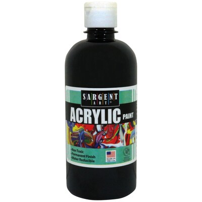 Sargent Art Acrylic Paint, Black, 16 oz. Squeeze Bottle (SAR242485)