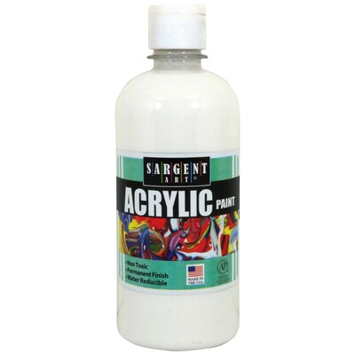 Sargent Art Acrylic Paint, White, 16 oz. Squeeze Bottle (SAR242496)