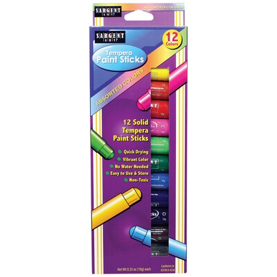 Sargent Art Tempera Stick Ages 3+, 2 Count of 12 Paint Sticks Per Order(SAR932112)