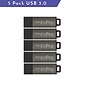 Centon USB 3.0 Datastick Pro (Charcoal Metallic), 8GB, 5 Pack