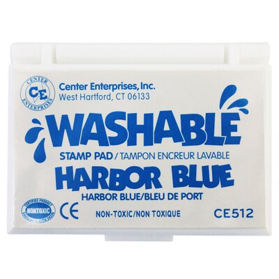 Center Enterprises Washable Unscented Stamp Pad, Harbor Blue Ink, Pack of 5 (CE-512)
