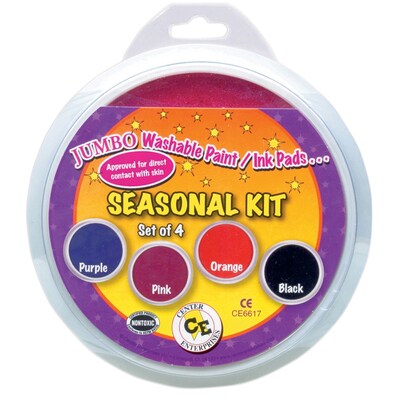 Center Enterprises® 6" Circular Washable Paint/Ink Pad, Seasonal Kit