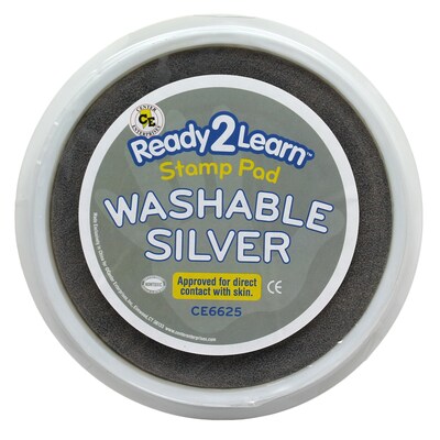 Jumbo Circular Washable Paint/Ink Pad, Silver, 6 (CE-6625)