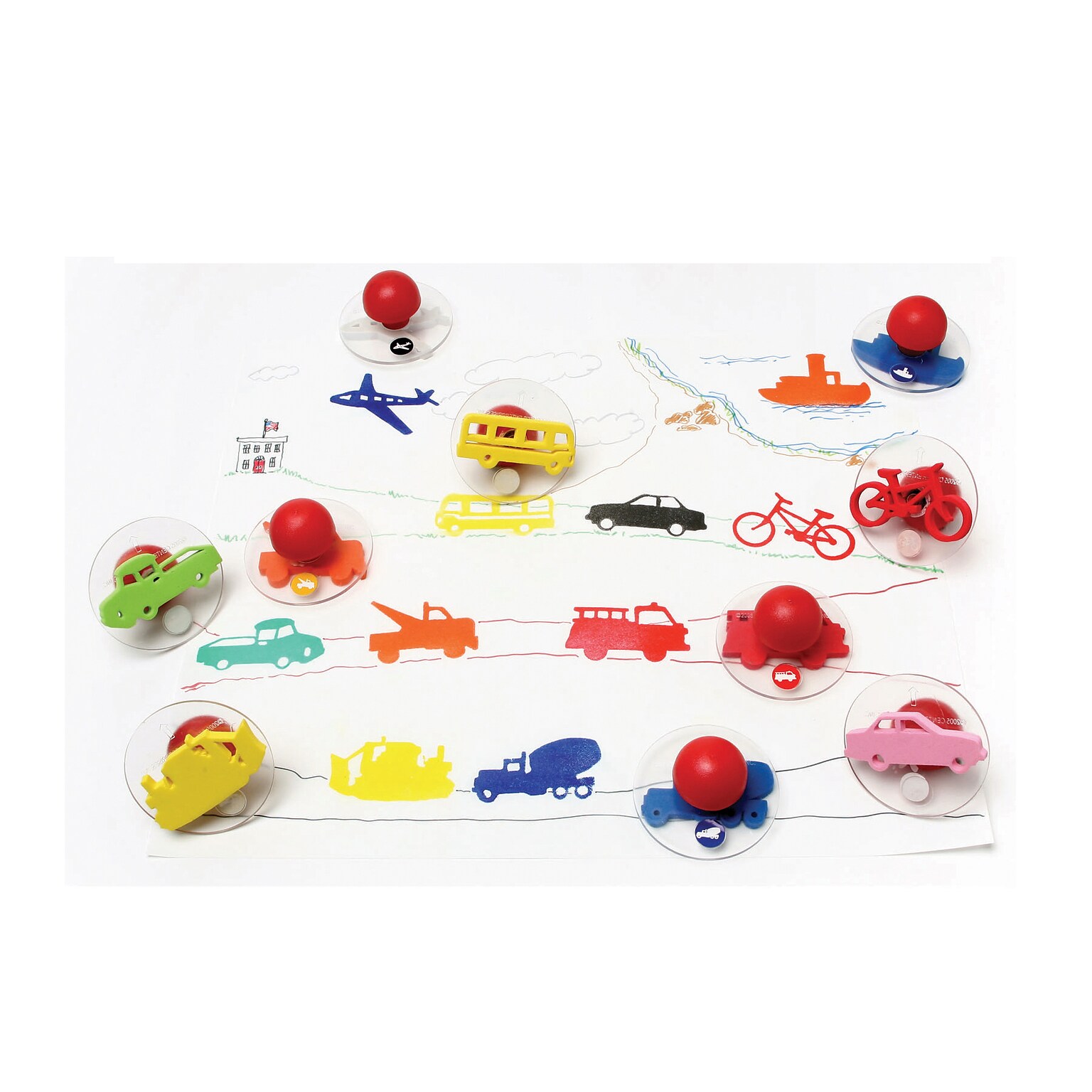 Ready2Learn™ Giant Stampers, Transportation Set 1, 10/Pkg