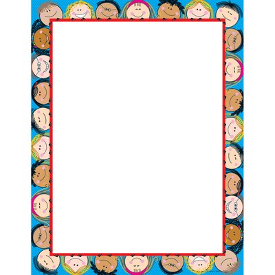 Creative Teaching Press Smiling Stick Kids Computer Paper 11 x 8.5, Blue/White (CTP1436)