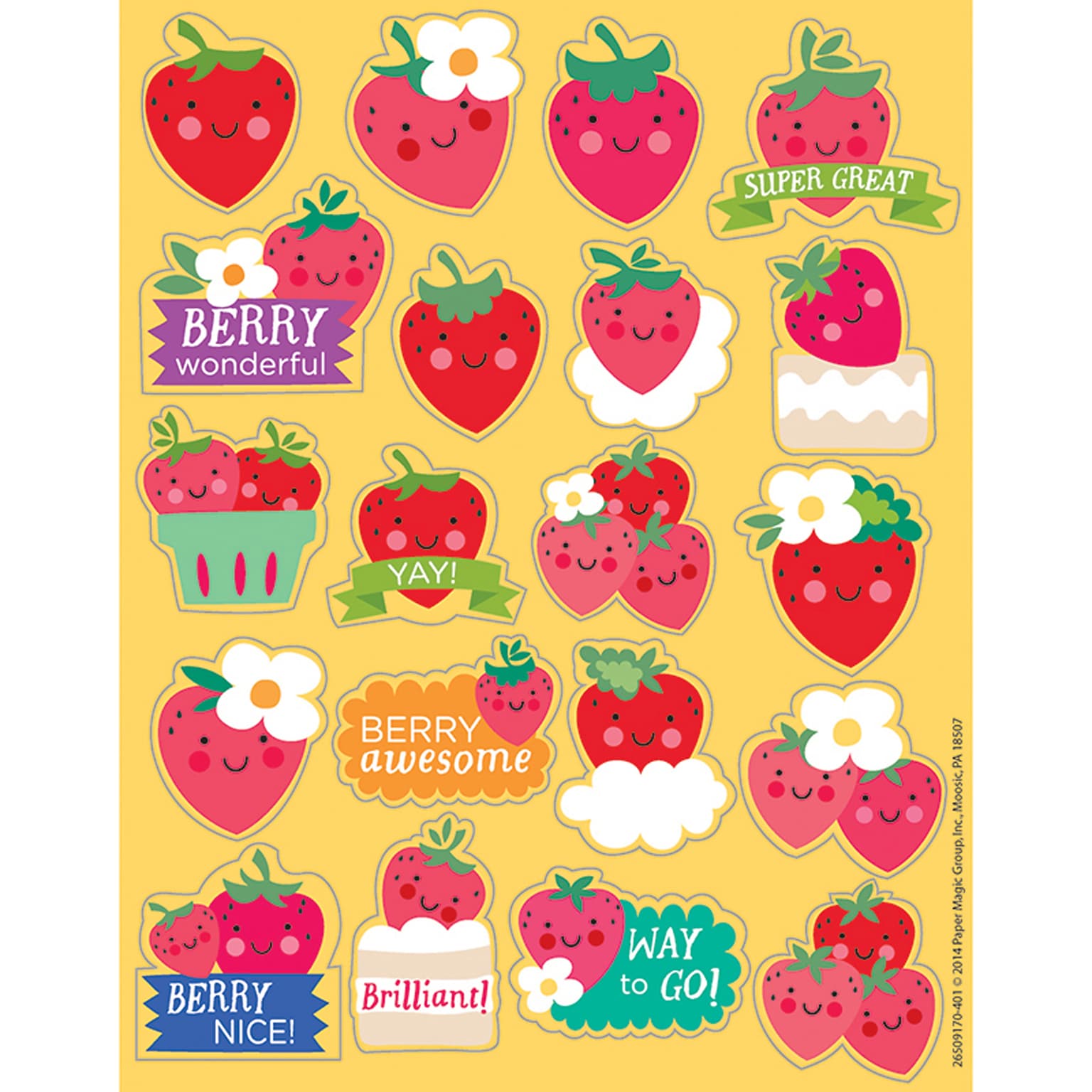 Eureka Scented Sticker, Strawberry, 80/Pack (EU-650917)