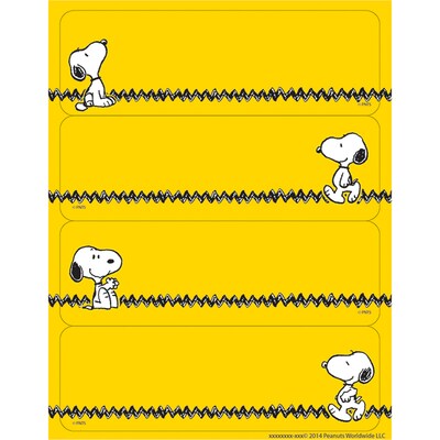 Eureka® Label Sticker, Peanuts® Yellow, 56/Pack