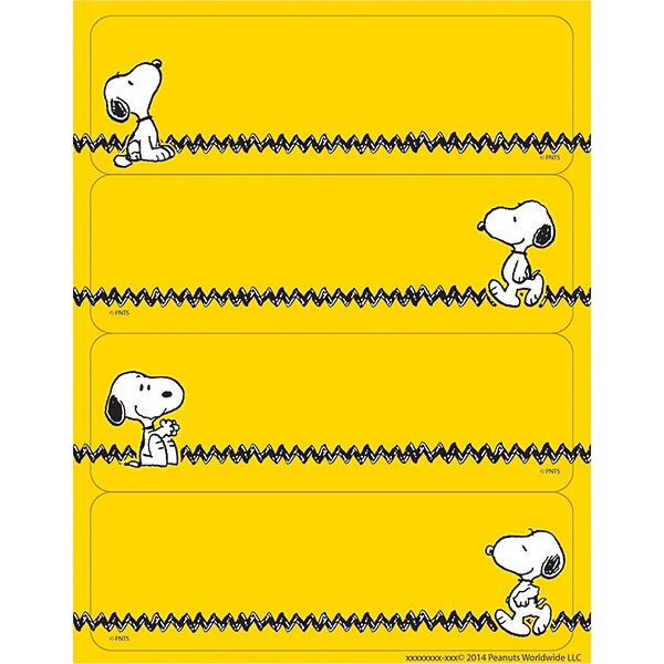 Eureka® Label Sticker, Peanuts® Yellow, 56/Pack