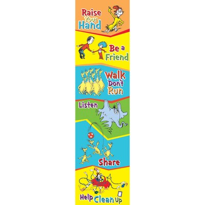 Dr. Seuss Cat In The Hat Class Rules Vertical Banner