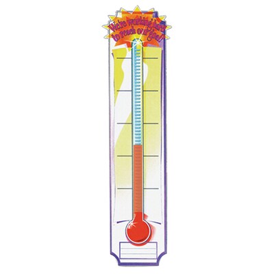 Eureka® Straight Goal Setting Thermometer Banner, 45 x 12, Multicolor (EU-84958)