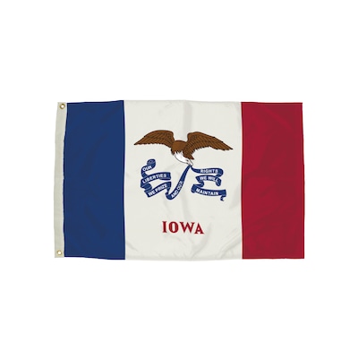 Flagzone Iowa Flag with Heading and Grommets, 3 x 5, Each