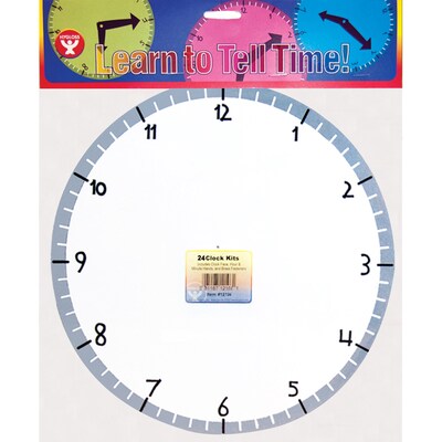 Time, Hygloss Blank Clock Kit, 24 Clocks