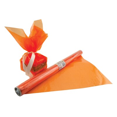 Hygloss® 12.5 x 20 Cello Wrap Roll, Orange, 2/Bd