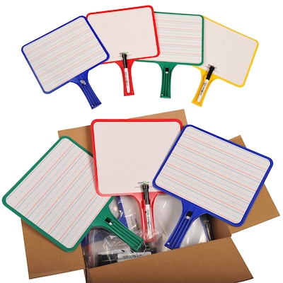 KleenSlate Dry Erase Rectangular Classroom Paddles, 12/Pack (5187)