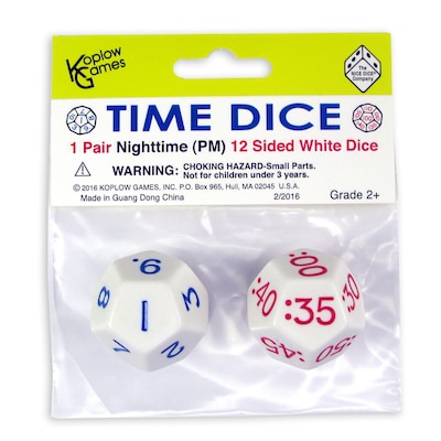 Koplow Time Dice Pair of White PM, 2/set (KOP18844)