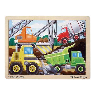 Melissa & Doug® Wooden Jigsaw Puzzles, Construction Site