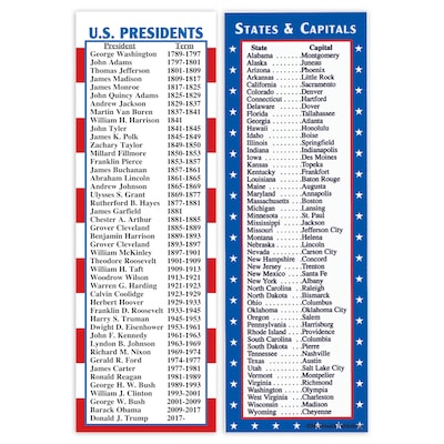 States & Capitals and Presidents Smart Bookmarks
