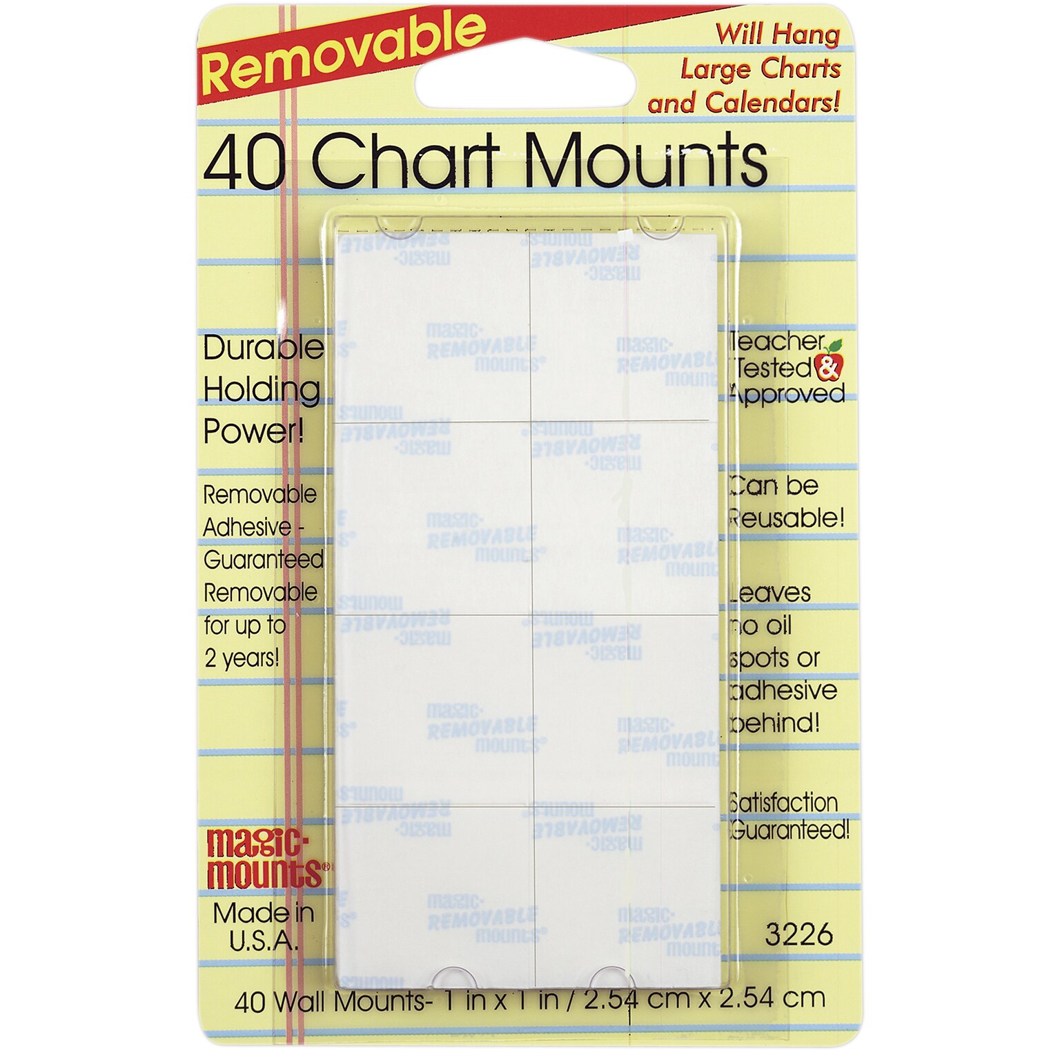 Miller Studio® 1 x 1 Magic Mounts Chart Mounts, 40/Pack